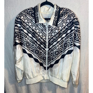 Vintage Ladies LAVON Aztec Pattern Track Suit M Medium Windbreaker 80s Jacket